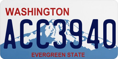 WA license plate ACC3940