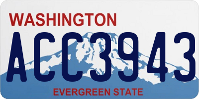 WA license plate ACC3943