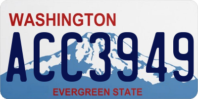 WA license plate ACC3949