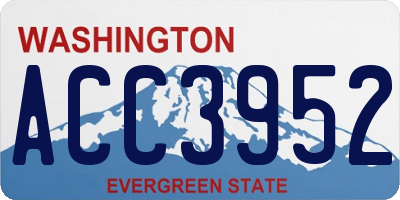 WA license plate ACC3952