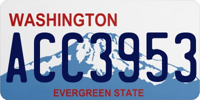 WA license plate ACC3953