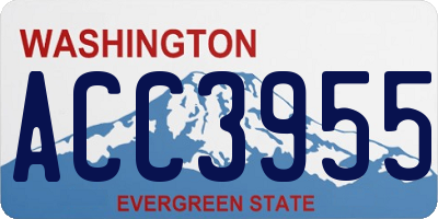 WA license plate ACC3955
