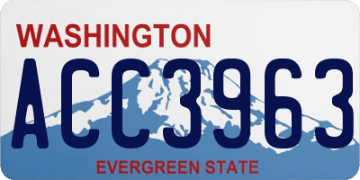WA license plate ACC3963