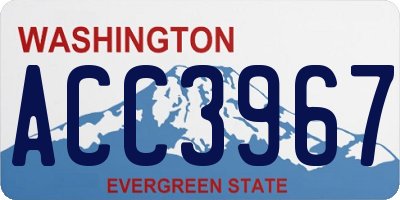WA license plate ACC3967