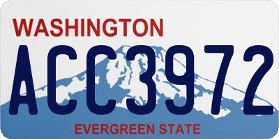WA license plate ACC3972