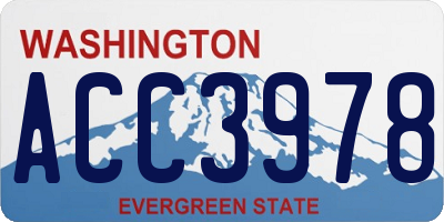 WA license plate ACC3978