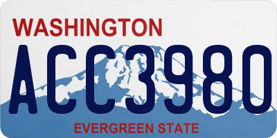 WA license plate ACC3980