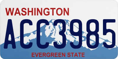 WA license plate ACC3985