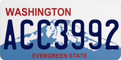 WA license plate ACC3992