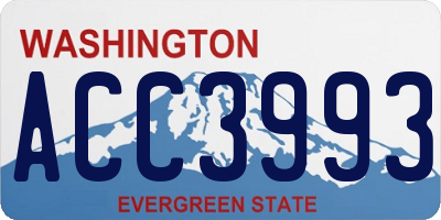 WA license plate ACC3993