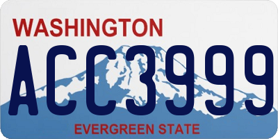 WA license plate ACC3999