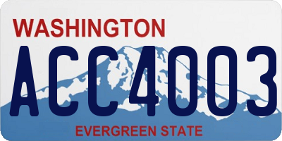 WA license plate ACC4003