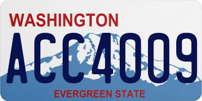 WA license plate ACC4009