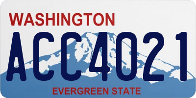 WA license plate ACC4021