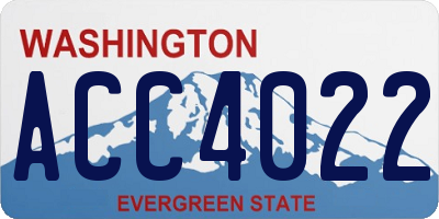 WA license plate ACC4022