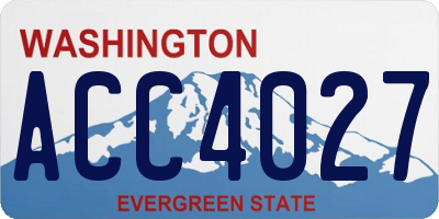 WA license plate ACC4027