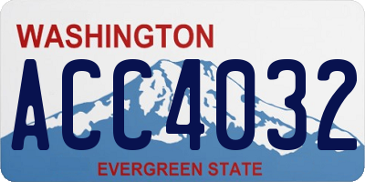 WA license plate ACC4032