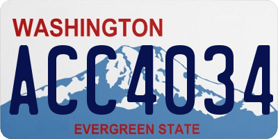 WA license plate ACC4034