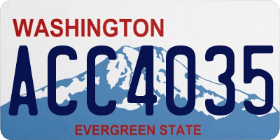 WA license plate ACC4035