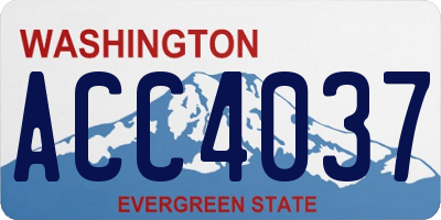 WA license plate ACC4037