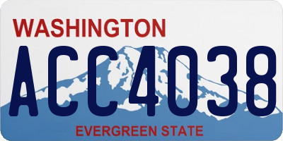 WA license plate ACC4038