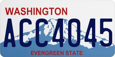 WA license plate ACC4045