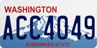 WA license plate ACC4049