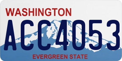 WA license plate ACC4053