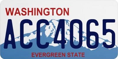 WA license plate ACC4065