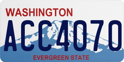 WA license plate ACC4070