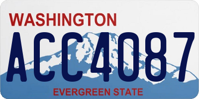 WA license plate ACC4087