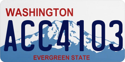 WA license plate ACC4103