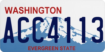 WA license plate ACC4113