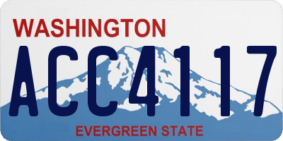 WA license plate ACC4117