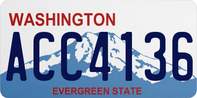 WA license plate ACC4136
