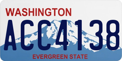 WA license plate ACC4138