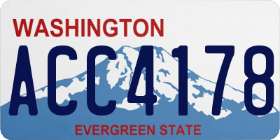 WA license plate ACC4178