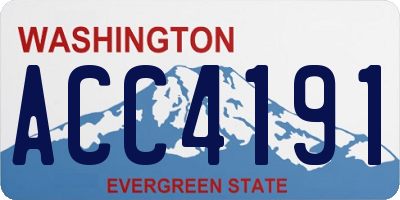 WA license plate ACC4191