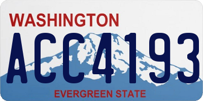 WA license plate ACC4193