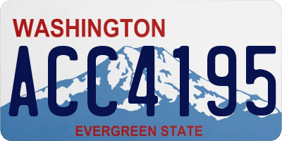WA license plate ACC4195