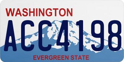WA license plate ACC4198