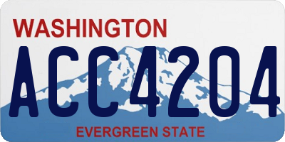 WA license plate ACC4204