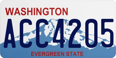 WA license plate ACC4205