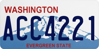 WA license plate ACC4221