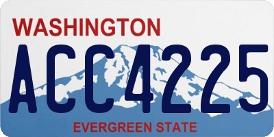 WA license plate ACC4225