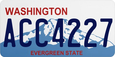 WA license plate ACC4227