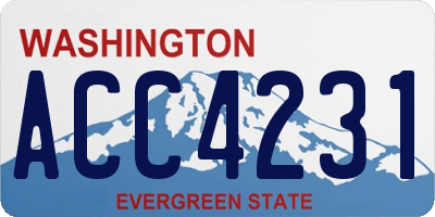 WA license plate ACC4231