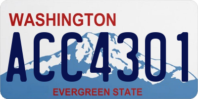 WA license plate ACC4301