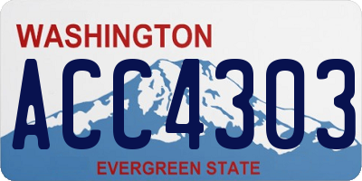WA license plate ACC4303