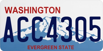 WA license plate ACC4305